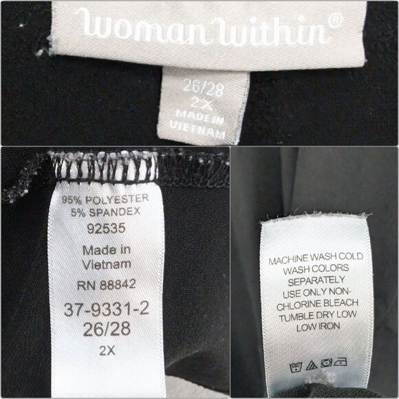 Woman Within Swing Dress Solid Black Long Sleeve Sharkbite Hem Pullover Sz 2X - Picture 3 of 7
